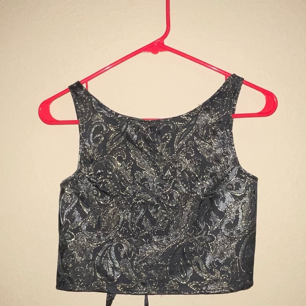 Crop Top - Gold Detail, Backless